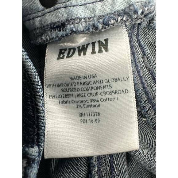 Edwin The Bree Crop slim straight Jeans in Crossroad Blue Size 27 - Picture 11 of 11